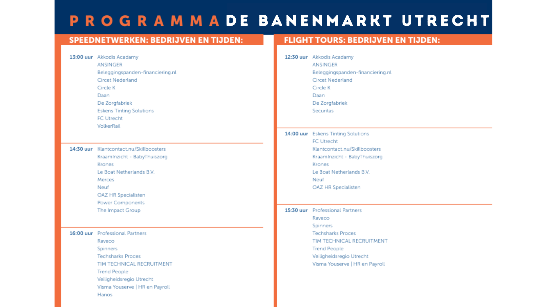 Programma De Banenmarkt Utrecht 2024