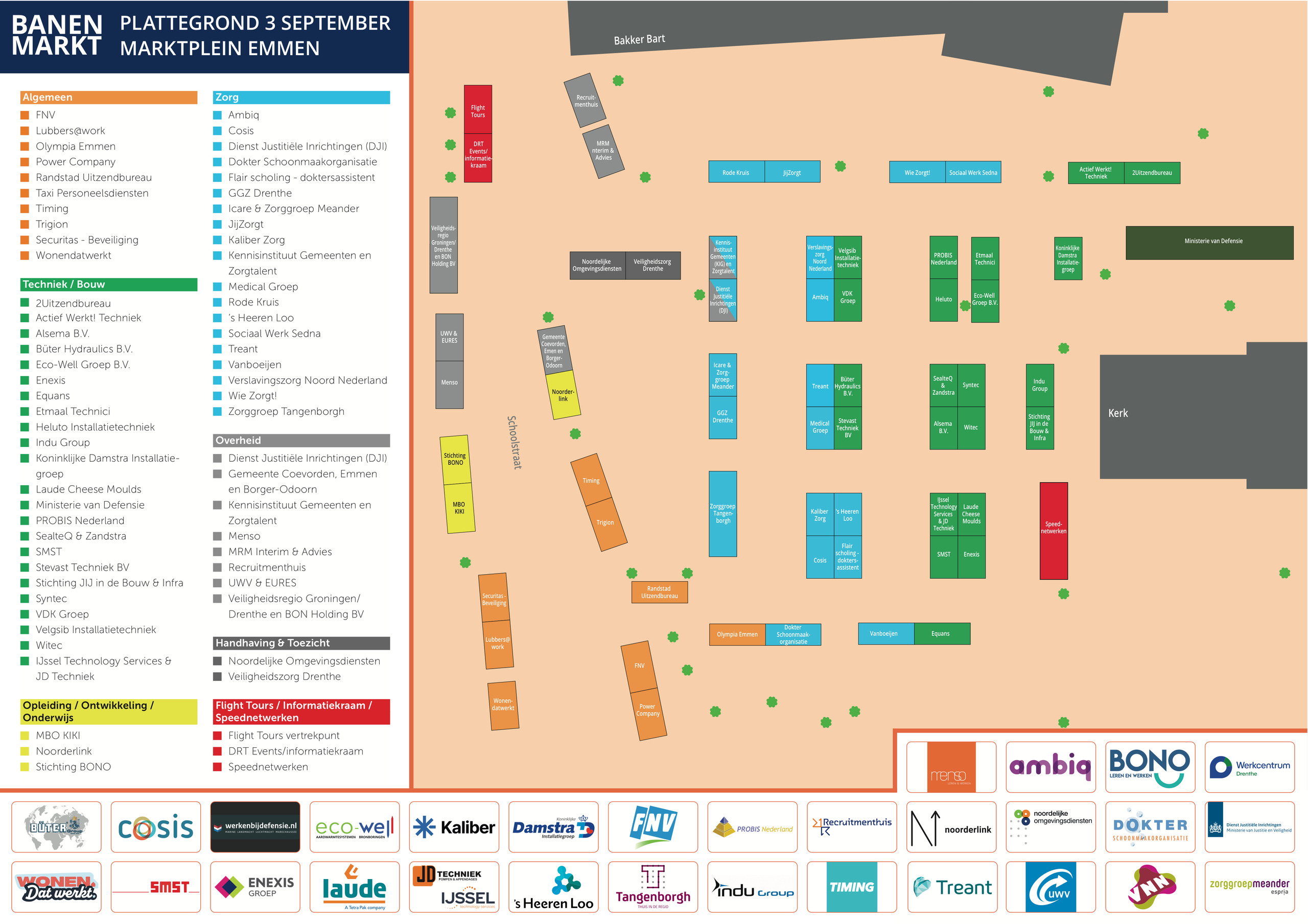 Plattegrond De Banenmarkt Emmen 2026 op het Marktplein
